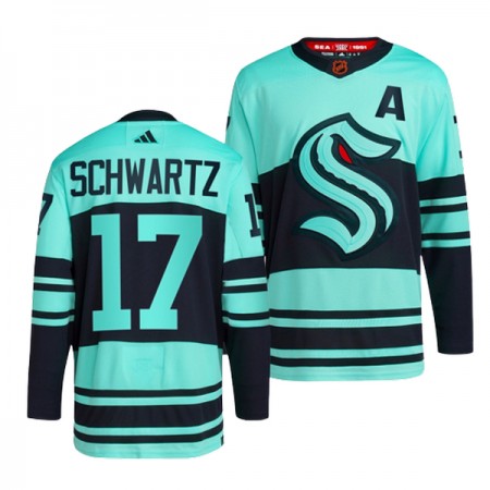 Mænd NHL Seattle Kraken Trøje Jaden Schwartz 17 Adidas 2022-23 Isblå Reverse Retro 2.0 Authentic